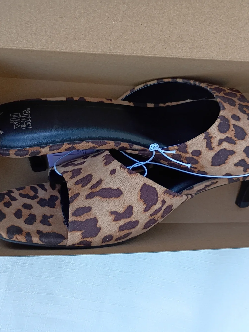 Wild Fable Leopard Print Kitten Heel Mules - Brown & Black Size 9 - Picture 9 of 11